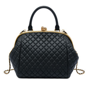 Pre-Loved Chanel Paris Rome Quilted Calfskin Colosseum Lock Frame Bowling Bag